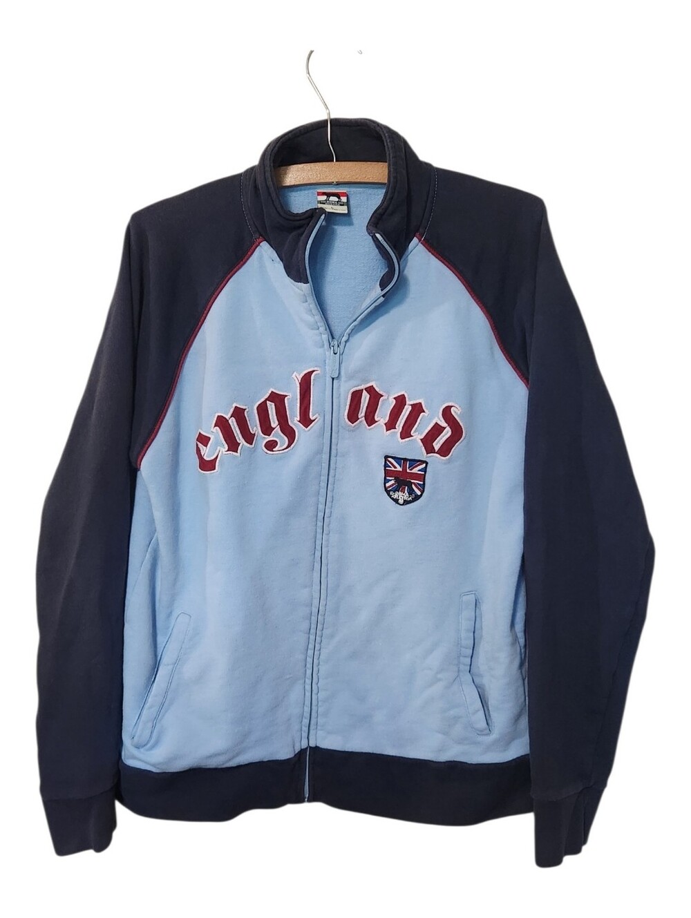 Vintage Y2K Roma Atletica England Embroidered Soccer Track Jacket Large